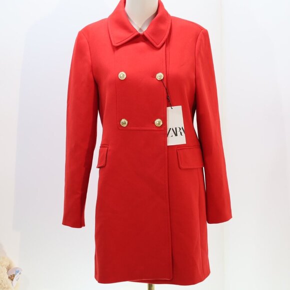 ZARA Buttoned Tailored Coat SIZE M NWT - Picture 2 of 5